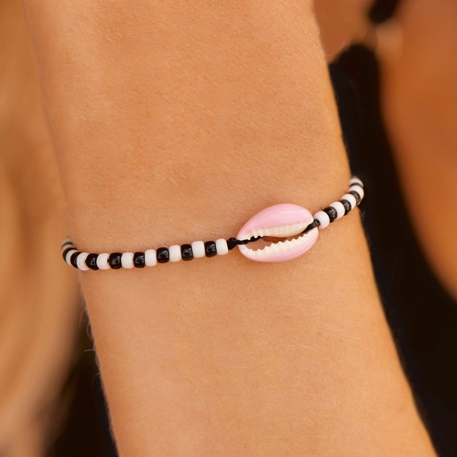 Jewelry * | New Pura Vida Bracelets Pink Cowrie Seed Bead Bracelet Best Sellers