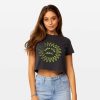 Clothing * | Budget Pura Vida Bracelets Best Sellers Pv Wave Logo Crop Tee Vintage Black