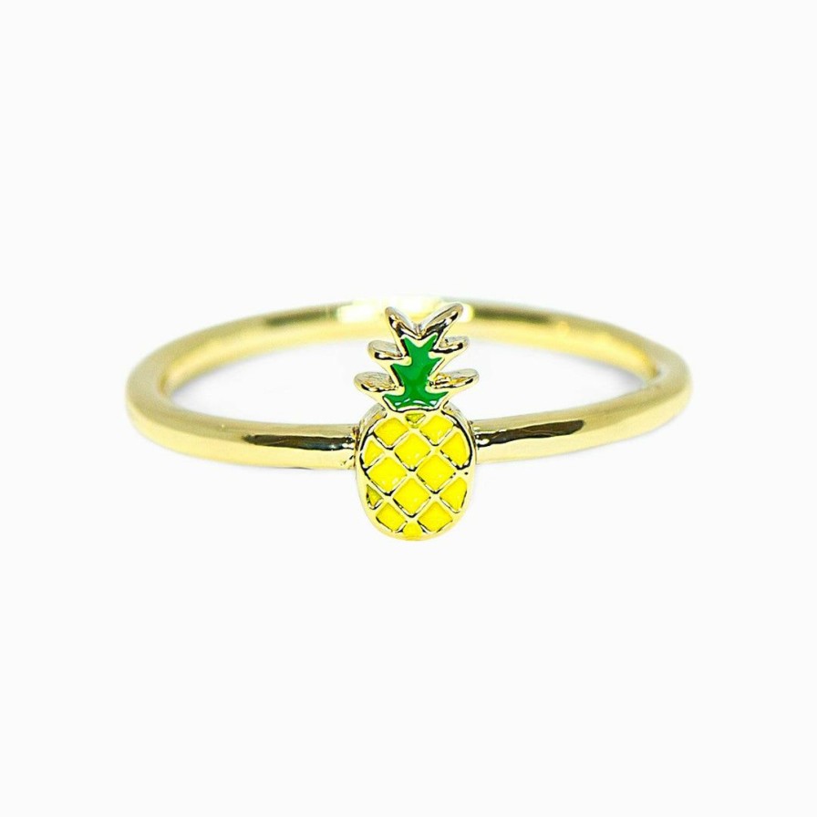 Jewelry * | Best Pirce Pura Vida Bracelets Jewelry Enamel Pineapple Ring