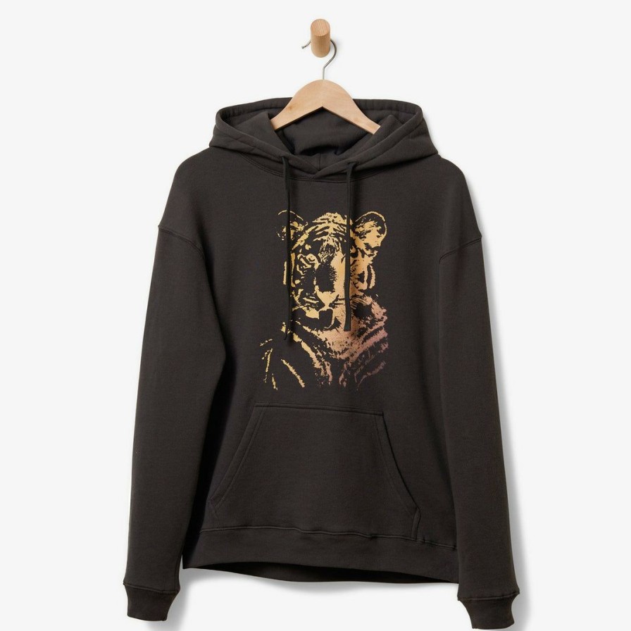 Clothing * | Budget Pura Vida Bracelets Tiger Face Hoodie Clothing