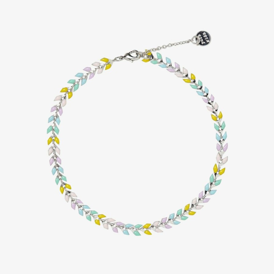 Jewelry * | Best Reviews Of Spring 2021 Rainbow Chevron Anklet Best Sellers