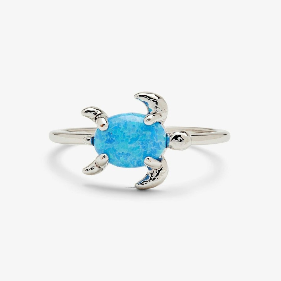 Jewelry * | Outlet Pura Vida Bracelets Best Sellers Opal Sea Turtle Ring