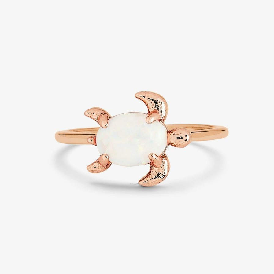 Jewelry * | Outlet Pura Vida Bracelets Best Sellers Opal Sea Turtle Ring