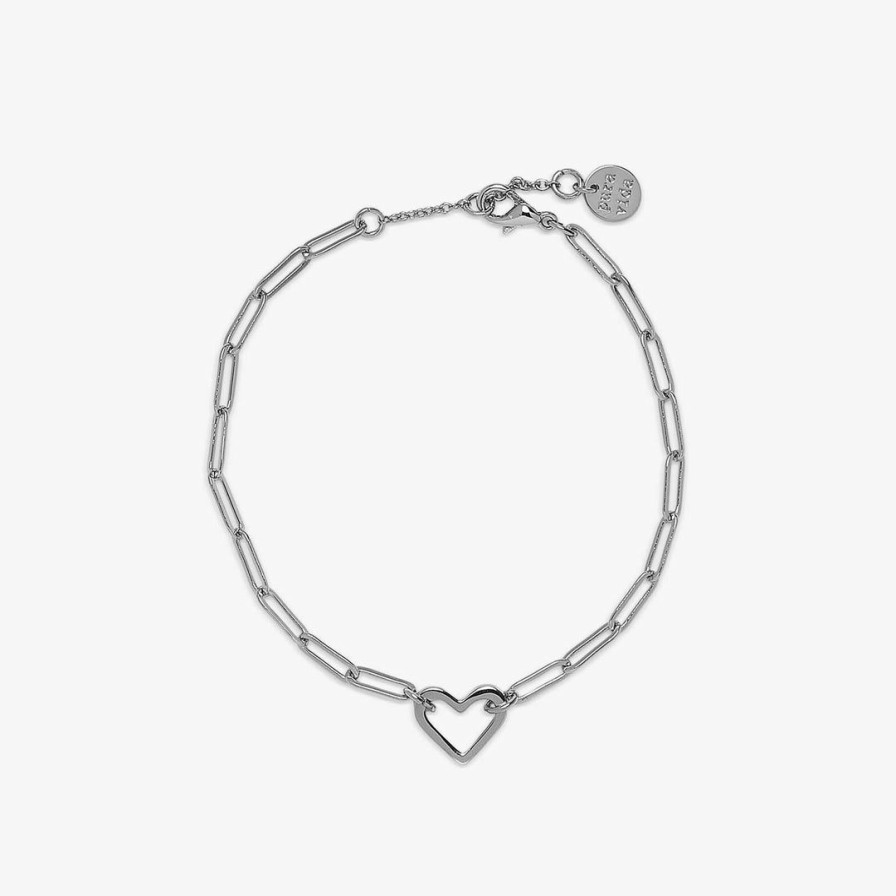 Jewelry * | New Pura Vida Bracelets Best Sellers Open Heart Paperclip Chain Bracelet