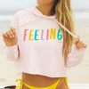 Clothing * | Best Pirce Pura Vida Bracelets Feelings Crop Hoodie Best Sellers