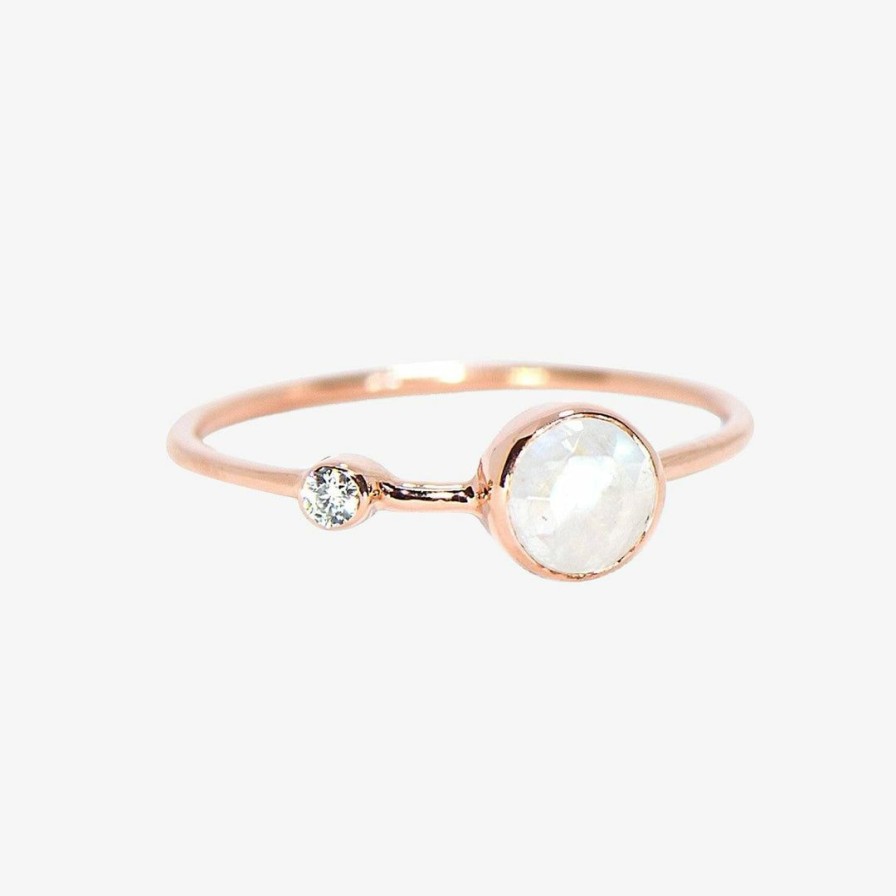 Jewelry * | Wholesale Pura Vida Bracelets Best Sellers Moonstone Double Stone Ring