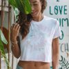 Clothing * | New Pura Vida Bracelets Live Slow Crop Tee