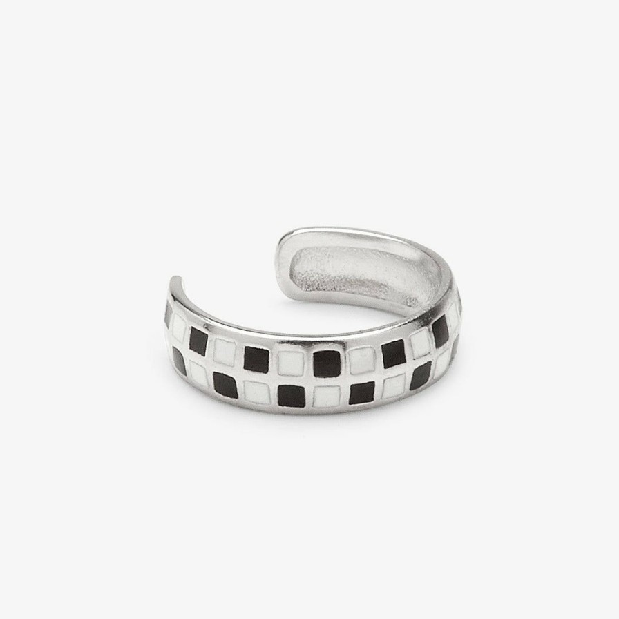 Jewelry * | Best Sale Pura Vida Bracelets Checkerboard Ear Cuff Trending On Tiktok