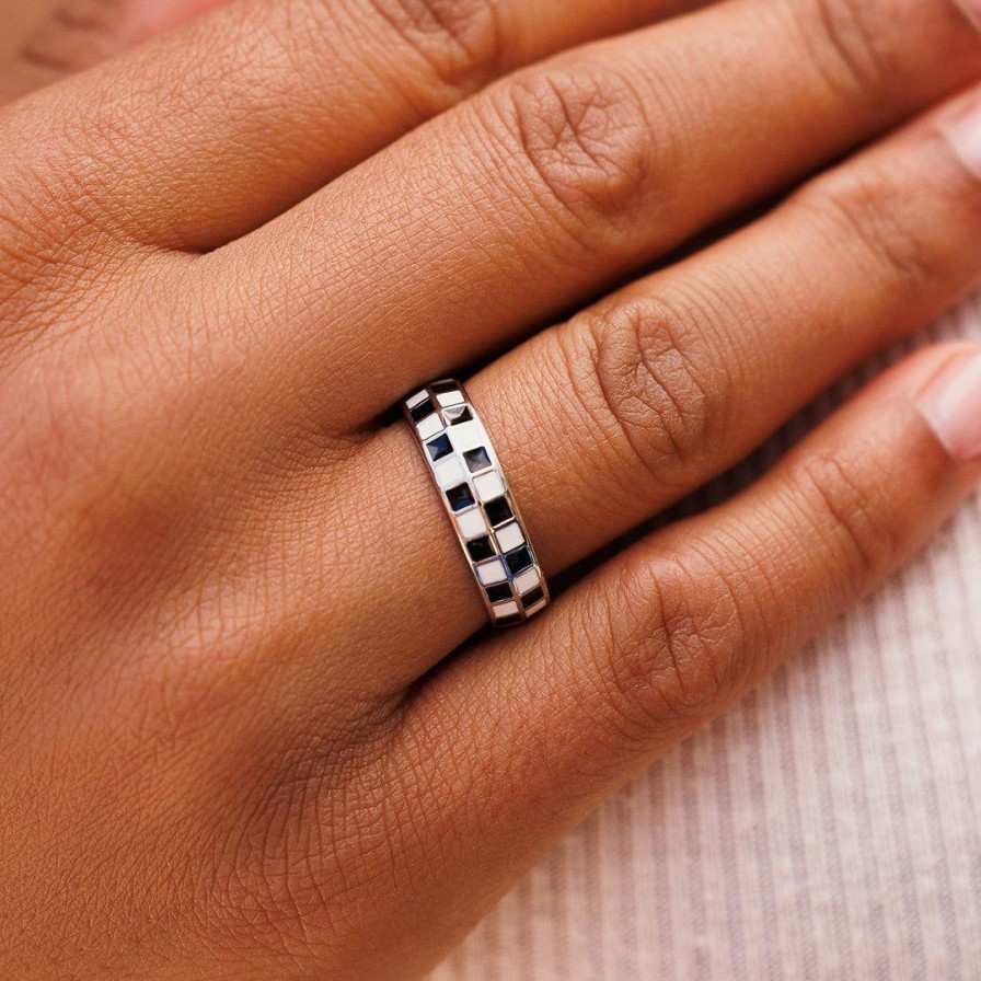 Jewelry * | Best Reviews Of Pura Vida Bracelets Checkerboard Ring