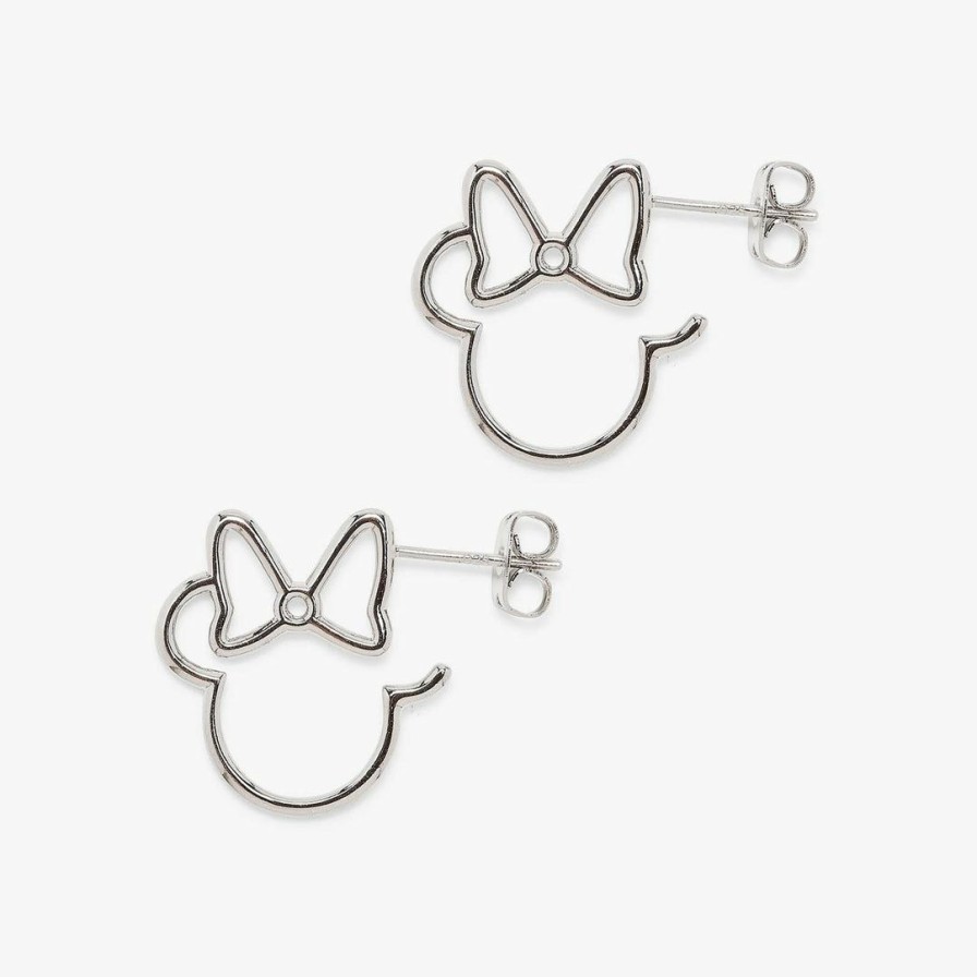 Jewelry * | Best Reviews Of Disney Collection Disney Minnie Mouse Head Hoop Earrings