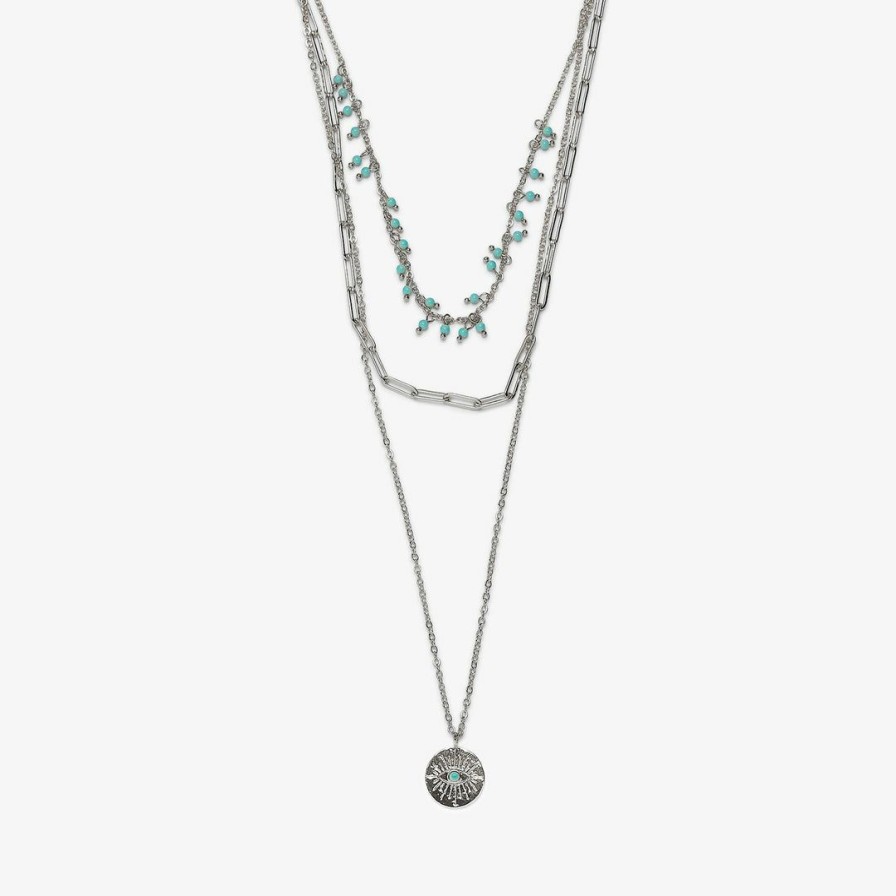 Jewelry * | Top 10 Pura Vida Bracelets Best Sellers Mykonos 3 In 1 Layered Necklace