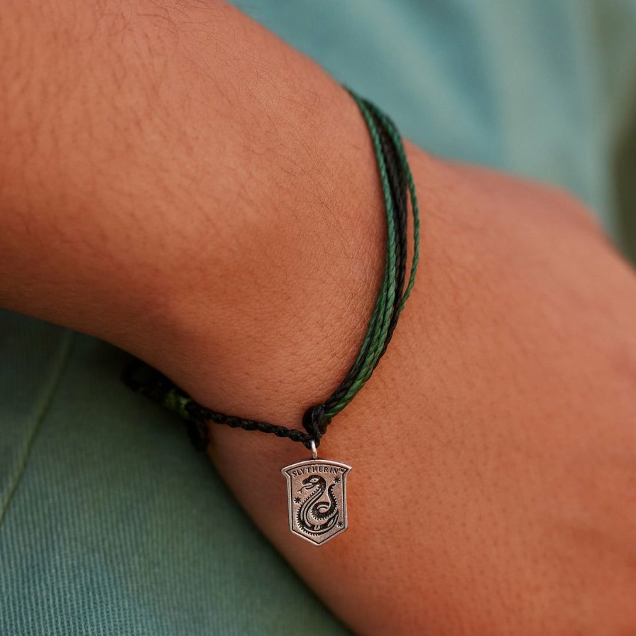 Jewelry * | Best Sale Harry Potter Men'S Original Slytherin Charm Bracelet