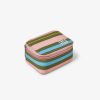 Accessories * | Flash Sale Pura Vida Bracelets Mini Pink And Green Striped Jewelry Case