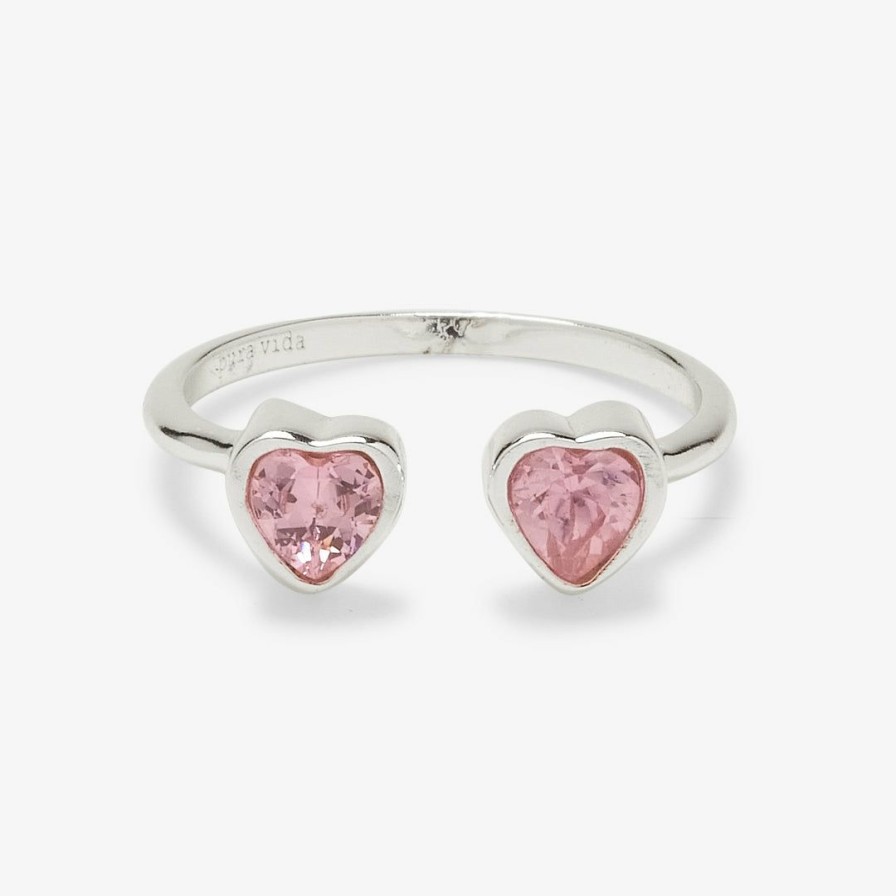 Jewelry * | Discount Pura Vida Bracelets Best Sellers Twin Hearts Gemstone Ring