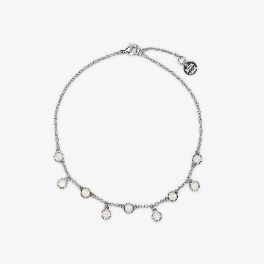 Jewelry * | Top 10 Pura Vida Bracelets Delicate Opal Chain Anklet