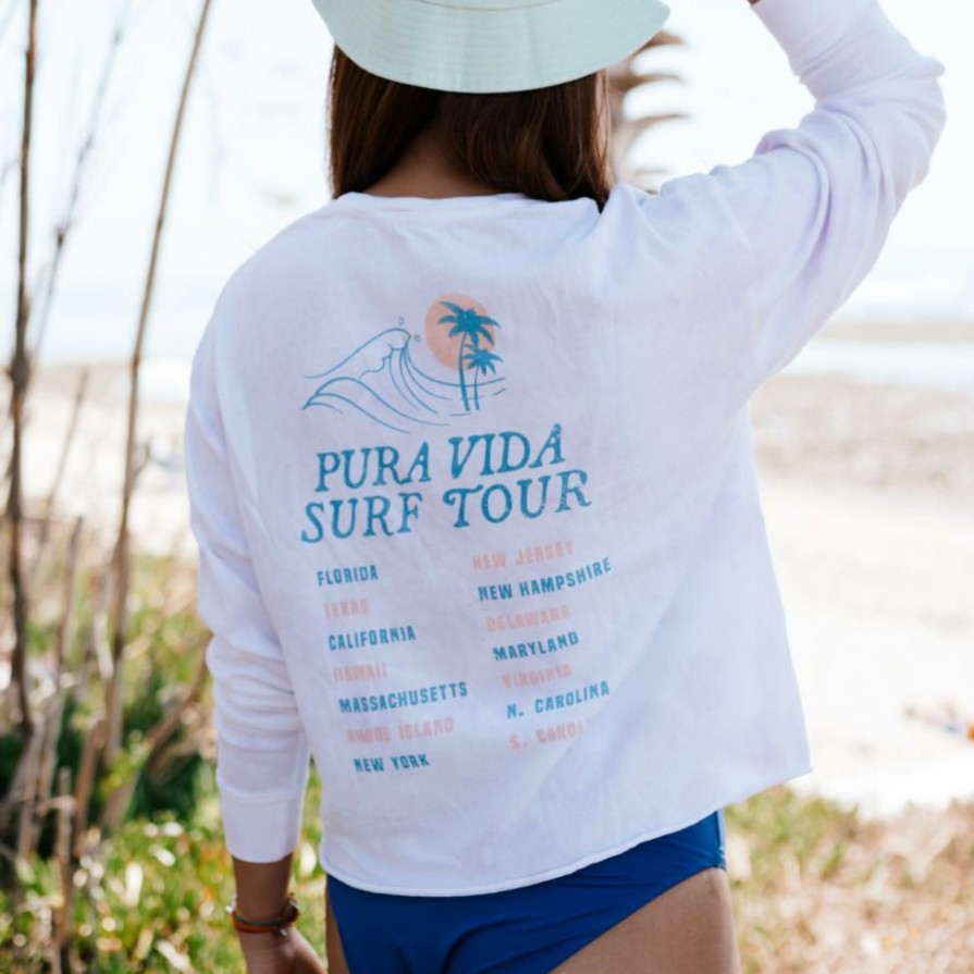 Clothing * | New Pura Vida Bracelets Surf Tour Long Sleeve Boxy Tee Clothing