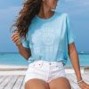 Clothing * | Top 10 Pura Vida Bracelets Surf Academy Tee Best Sellers Pale Blue