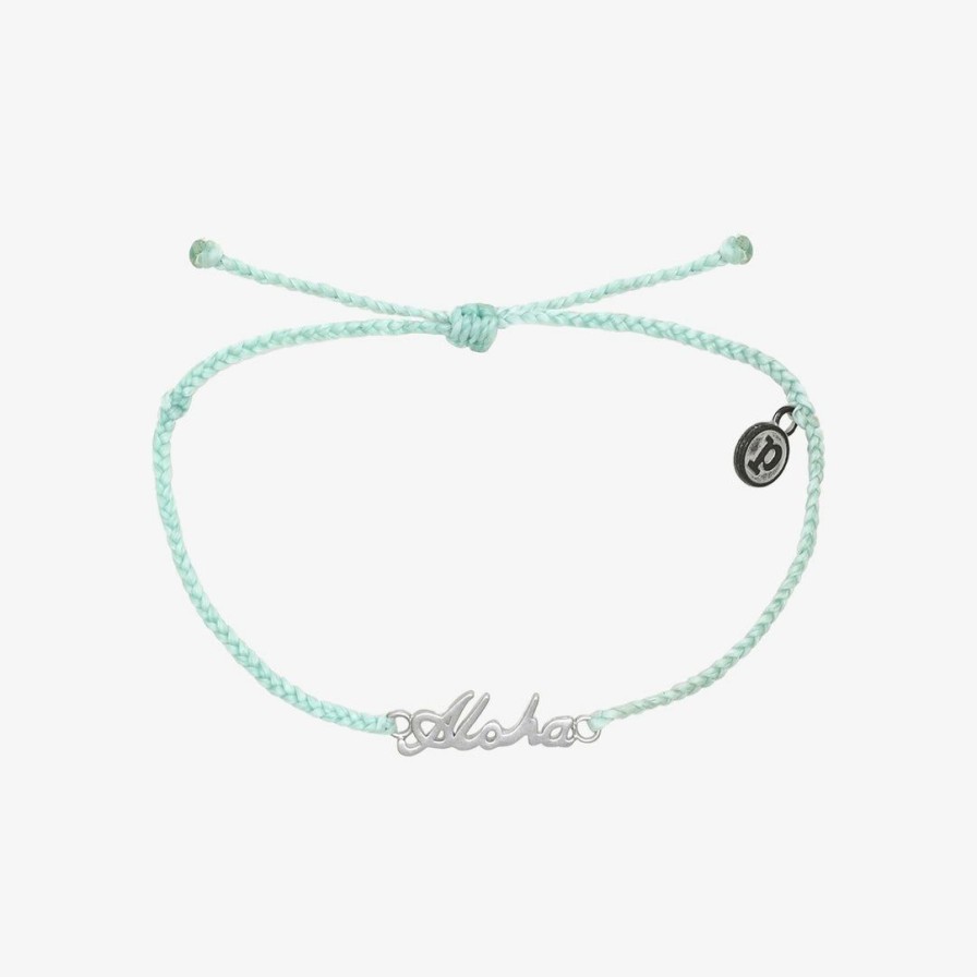 Jewelry * | Deals Pura Vida Bracelets Aloha Script Charm