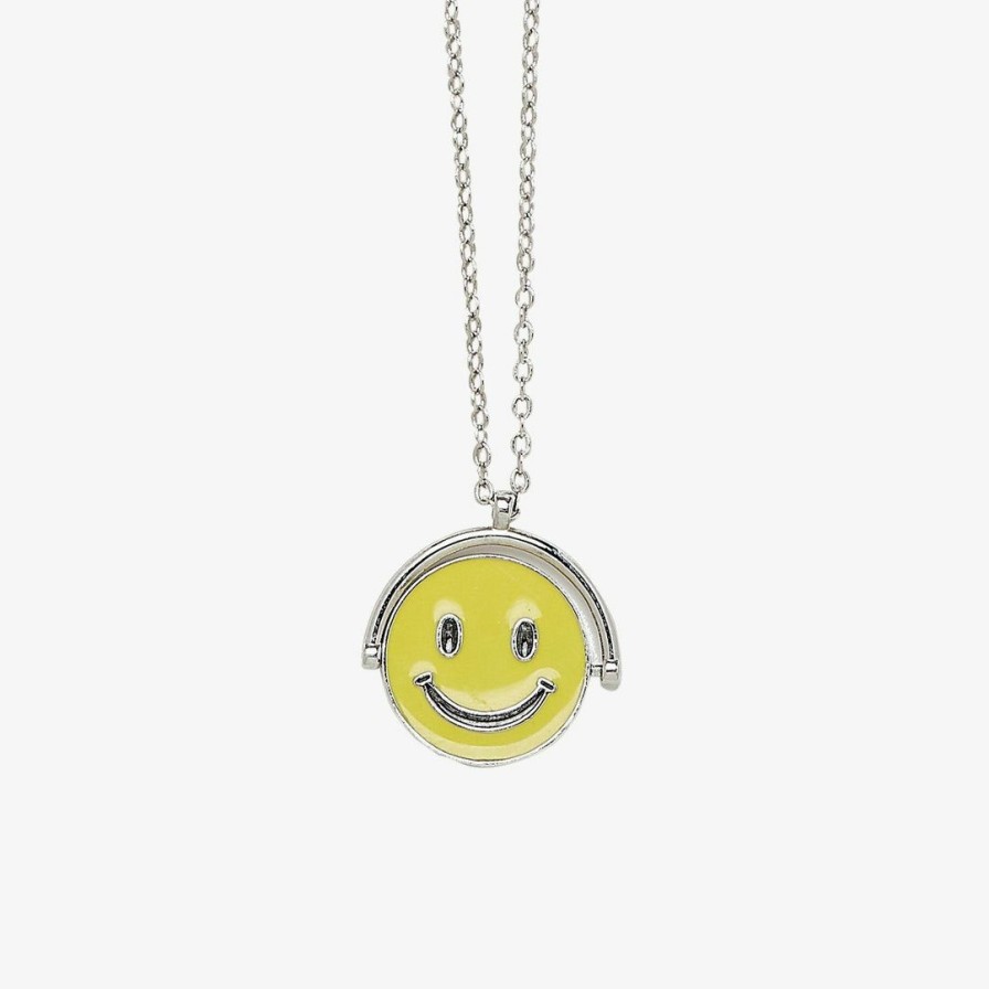 Jewelry * | Flash Sale Spring 2021 Happy Face Spinner Necklace Trending On Tiktok