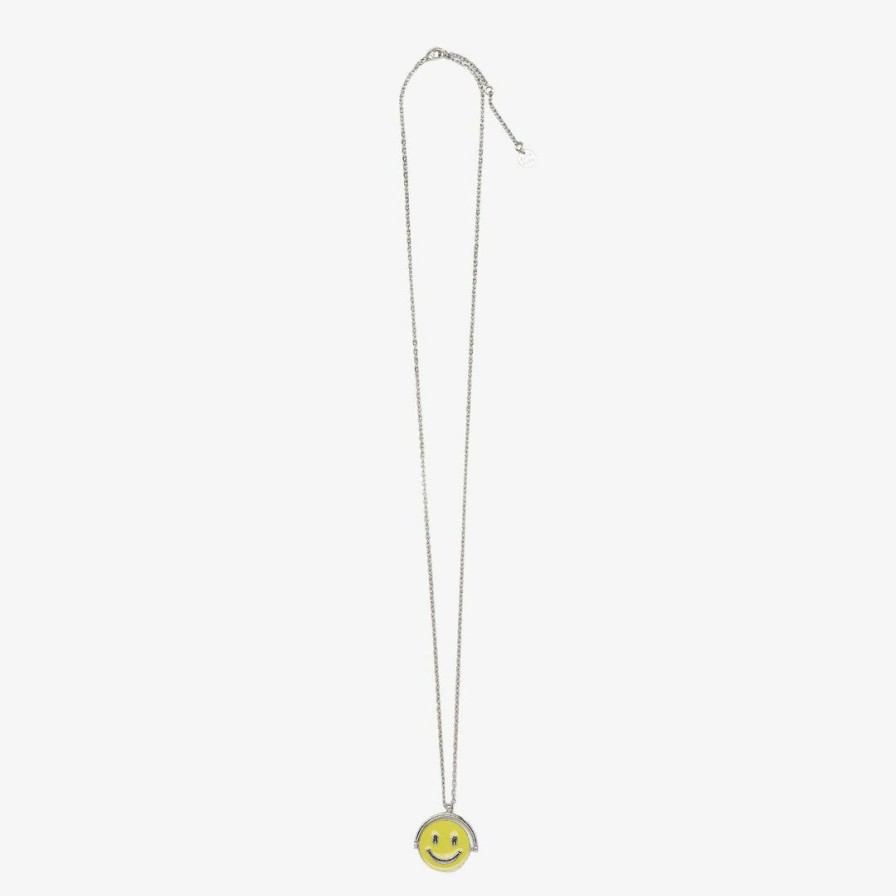 Jewelry * | Flash Sale Spring 2021 Happy Face Spinner Necklace Trending On Tiktok