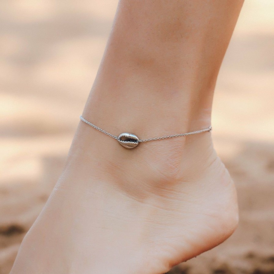 Jewelry * | Flash Sale Pura Vida Bracelets Cowrie Chain Anklet Best Sellers